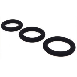  Set de 3 cockrings en silicone